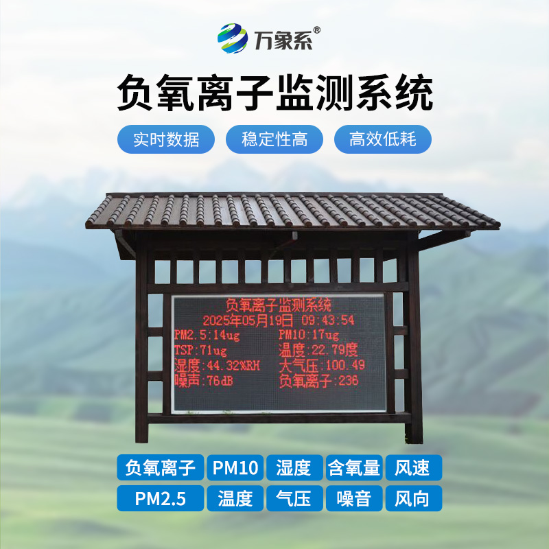 在線負(fù)氧離子監(jiān)測(cè)系統(tǒng)，空氣質(zhì)量肉眼可見(jiàn)